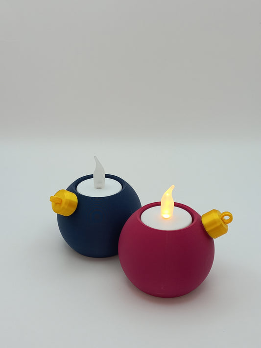 Kerstbal theelichthouder