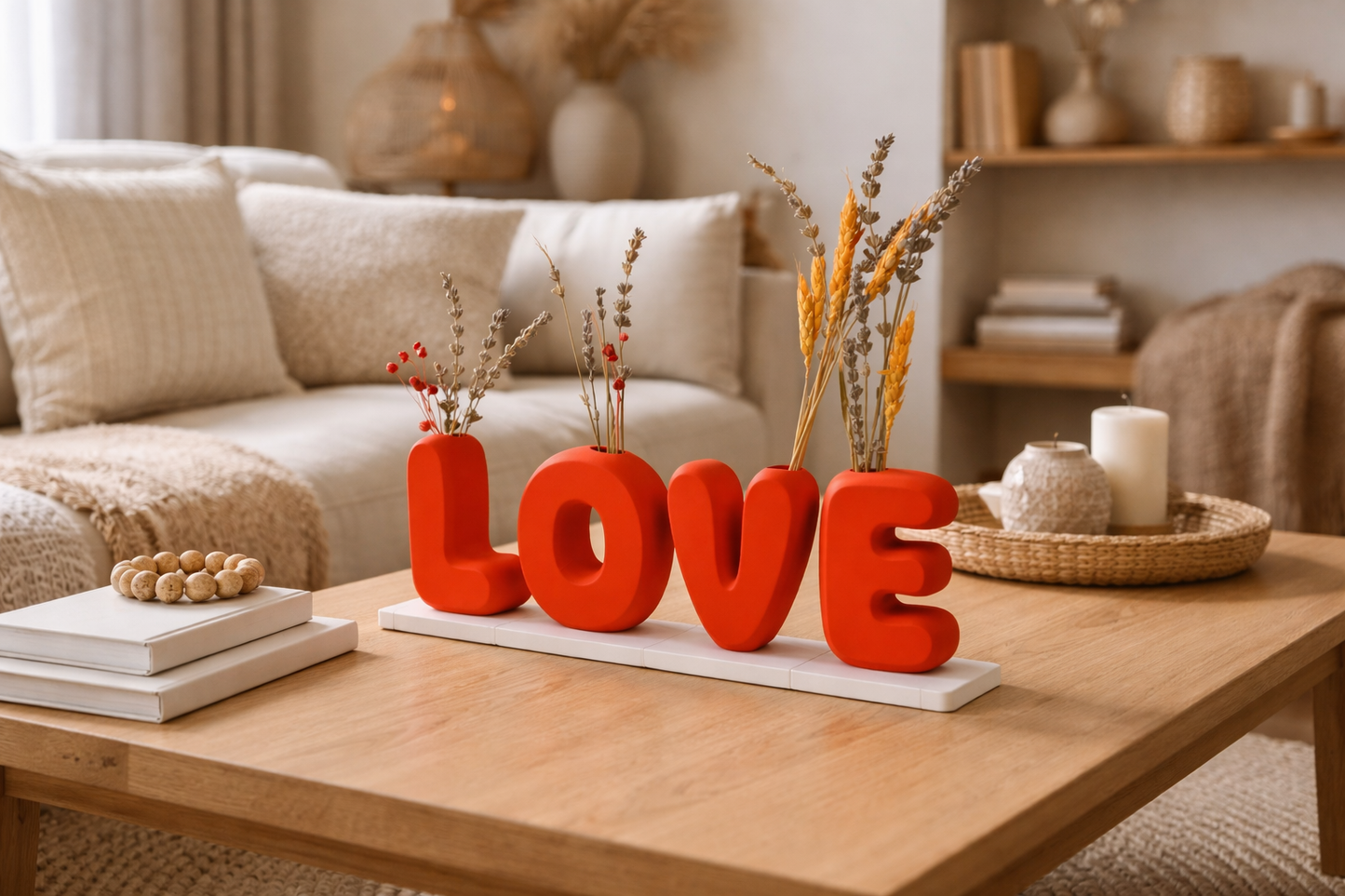 LOVE droogbloem letter vaasjes