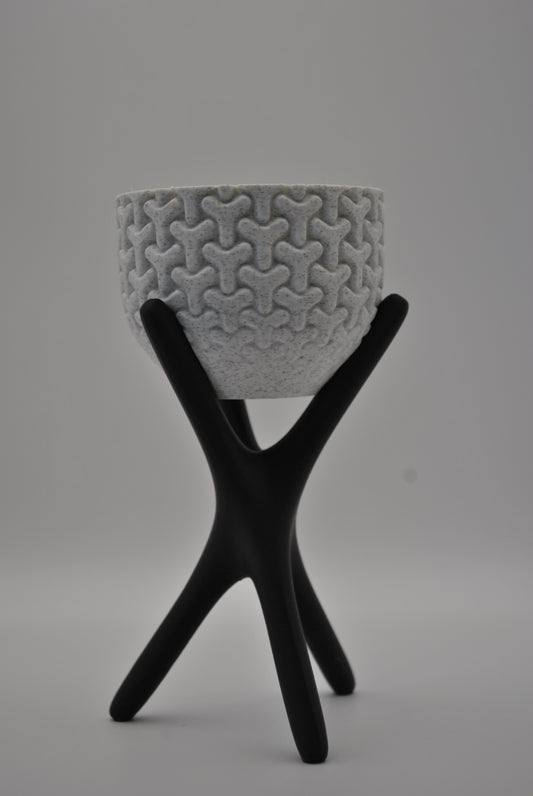 Bloempot + houder "Triova"