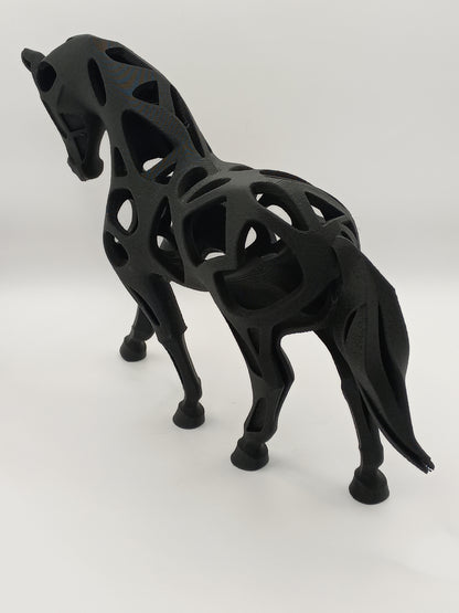 "Geest van het Paard" – Abstract Beeld in Mat Zwart