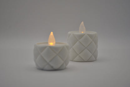 Theelichtjes houder "Pillow" Set van 2