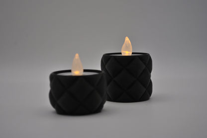 Theelichtjes houder "Pillow" Set van 2