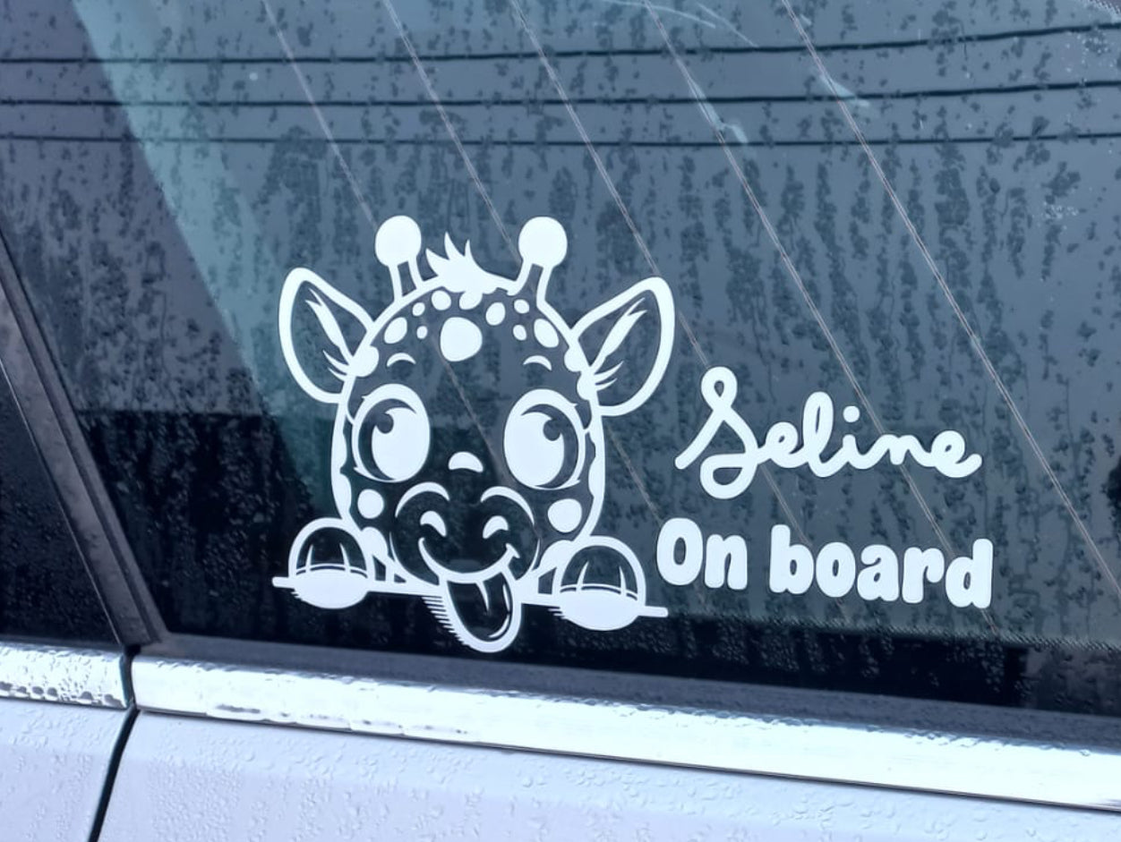 Personaliseerbare "On Board" sticker