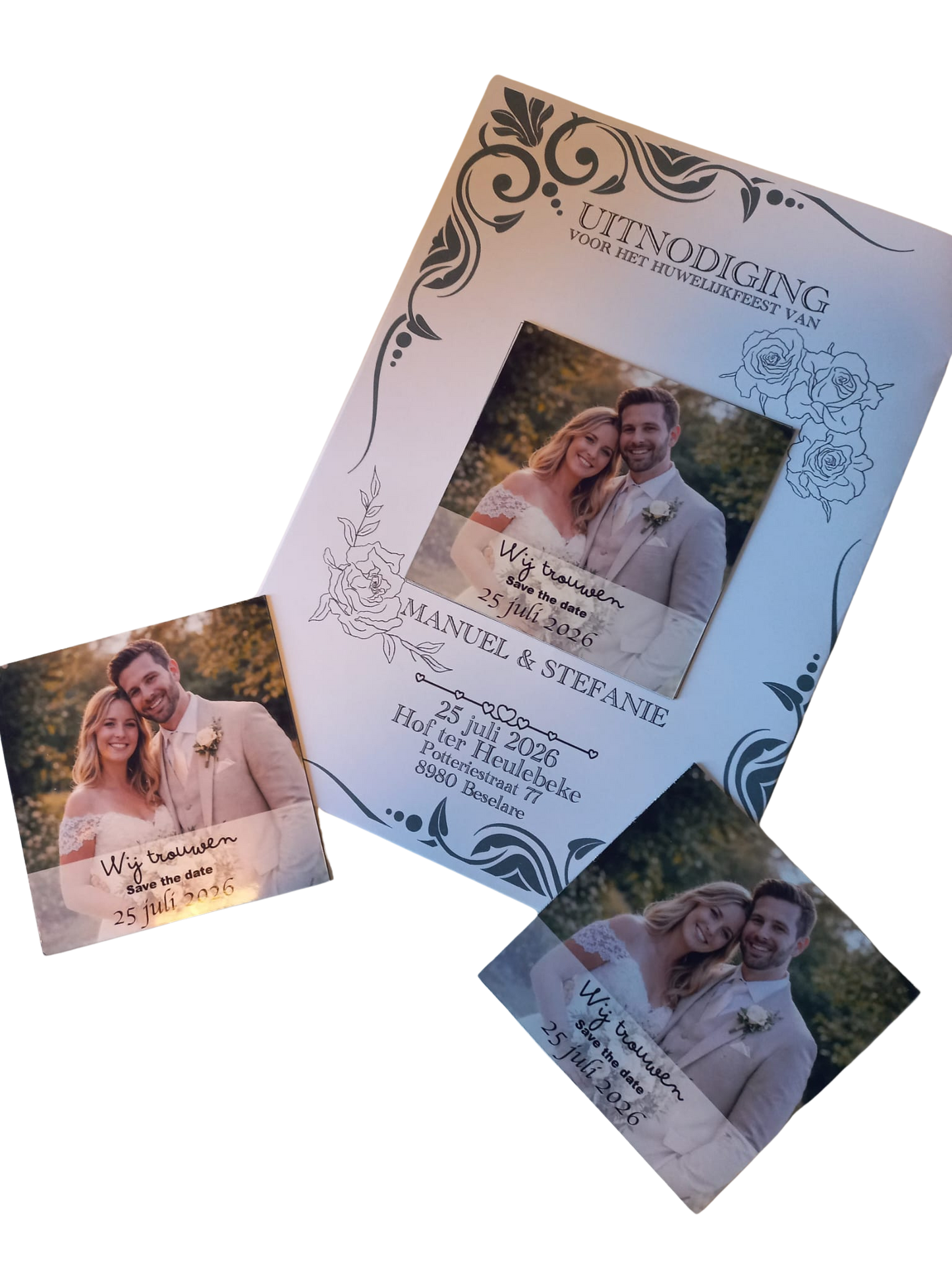 UItnodigingen met save the date magneet