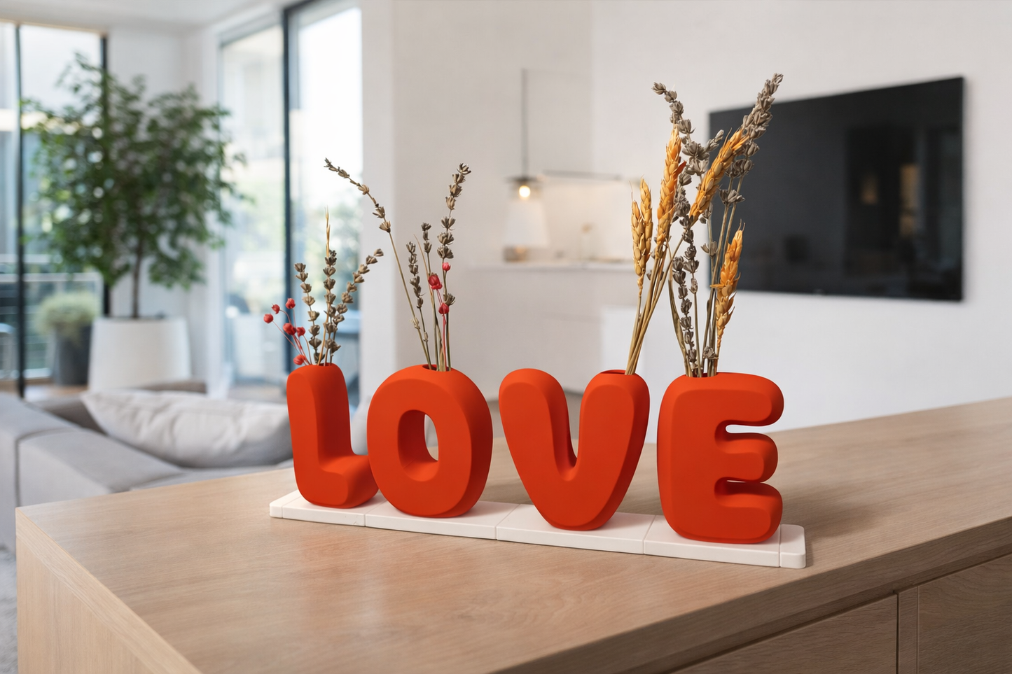 LOVE droogbloem letter vaasjes