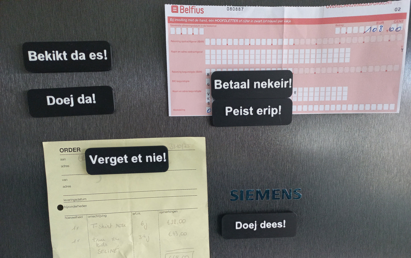 Magneet set met tekst