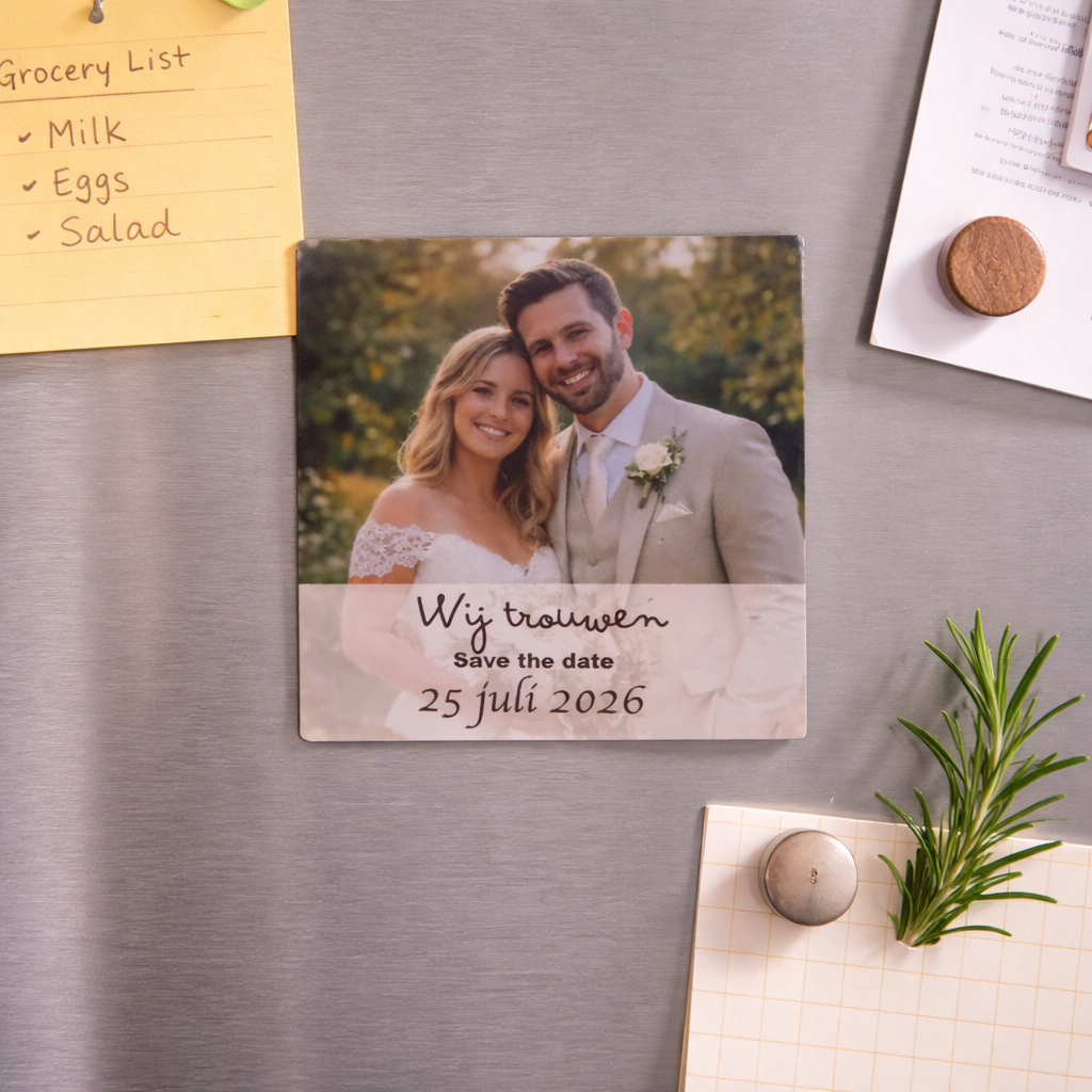 UItnodigingen met save the date magneet