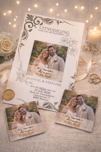 UItnodigingen met save the date magneet